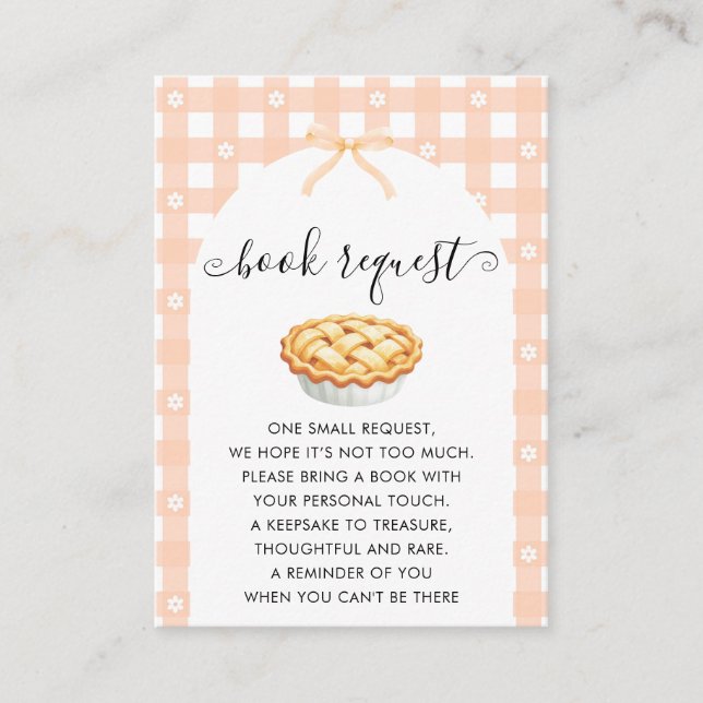 Peach Coquette Pumpkin Pie Book Request Enclosure Card (Front)