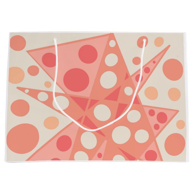 Peach & coral abstract shapes  large gift bag (Front)