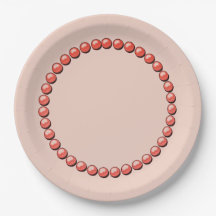 Peach & Coral Beaded Necklaces Printed Paper Plate