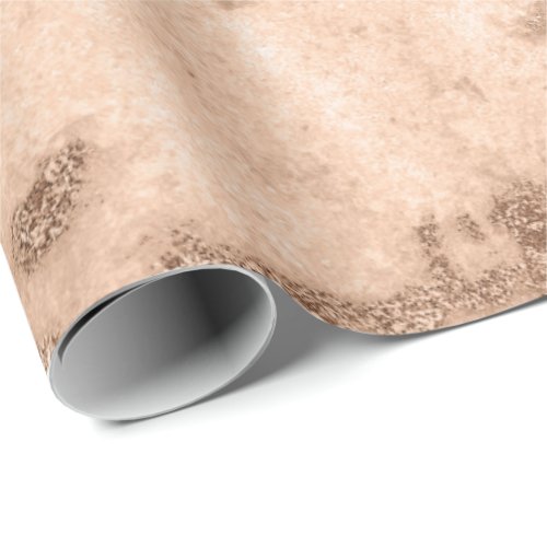 Peach Coral Creamy Blush Marble Metallic Pastel Wrapping Paper