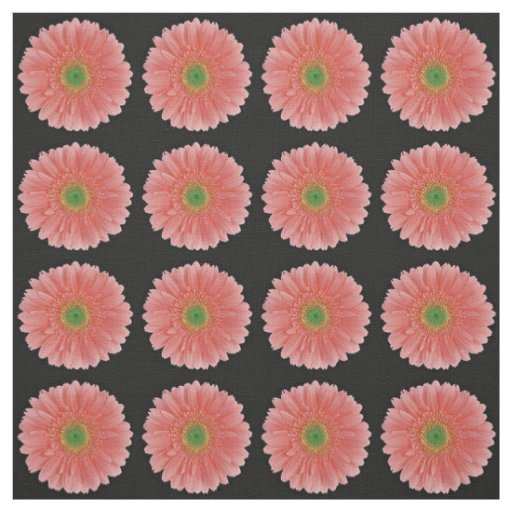 Peach Coral Gerbera Daisy Fabric