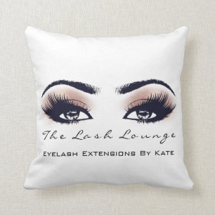 Peach Coral Glitter Spa Makeup Lashes Beauty Throw Pillow