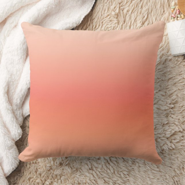 Peach & Coral Gradient AI art  Throw Pillow (Blanket)