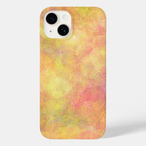 Peach Coral Yellow Abstract Bubbles  Case_Mate iPhone 14 Case