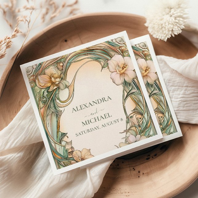 Peach Cream Bloom wedding Napkins (Creator Uploaded)