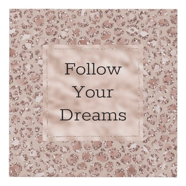 Peach Cream Blush Leopard Print Glitter     (Front)