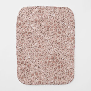 Peach Cream Blush Leopard Print Glitter  Baby Burp Cloth