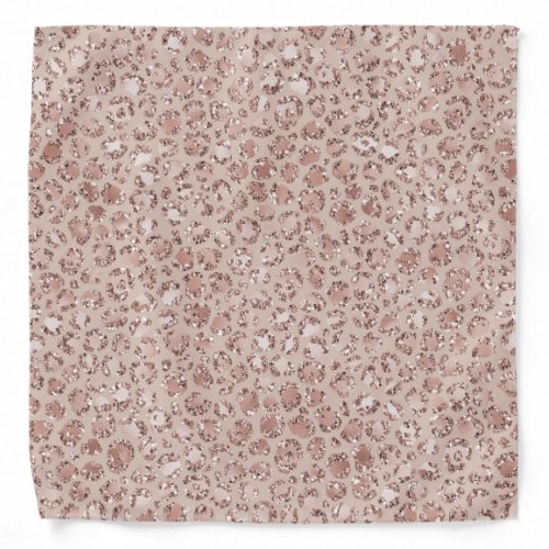 Peach Cream Blush Leopard Print Glitter           Bandana