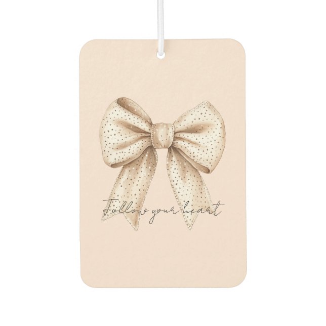 Peach Cream Bow Air Freshener (Front)