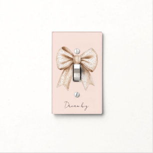 Peach Cream Bow Light Switch Cover