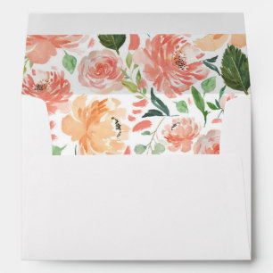 peach cream floral watercolor envelopes 5x7 card