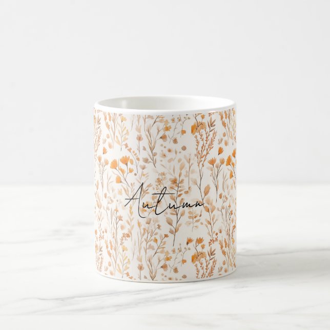 Peach Cream Flowers Coffee Mug (Center)
