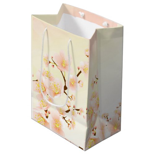 Peach  Cream Magnolia Blossom Natural Spa Medium Gift Bag