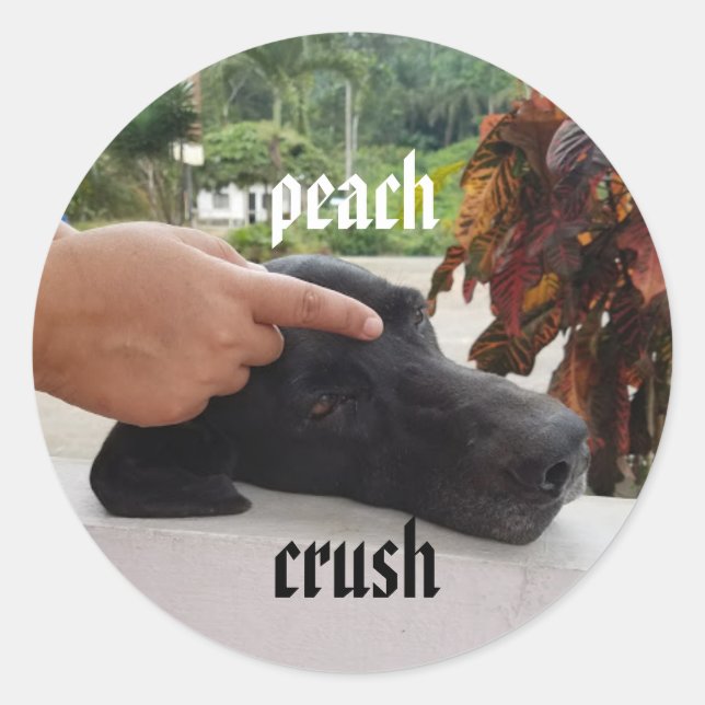 peach crush gentle touch dog sticker (Front)