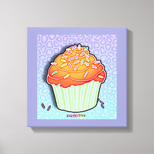 Peach Cupcake Gallery Wrapped Canvas Print