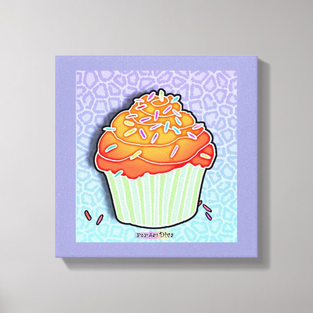 Peach Cupcake Gallery Wrapped Canvas Print (Front)