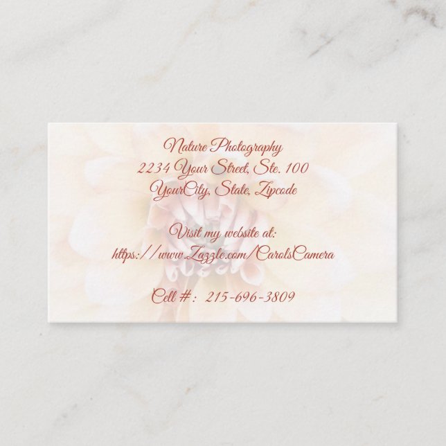 Peach Dahlia Business Card (Front)