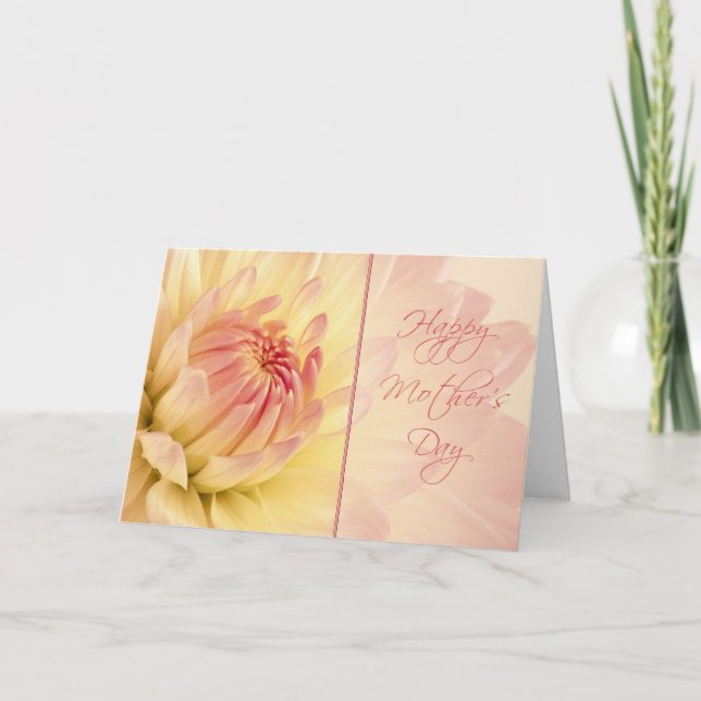 Peach Dahlia Mother's Day Card (Front)