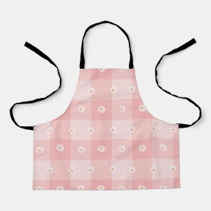 Peach Daisy Checkerboard Apron