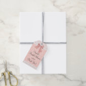 Peach Damask Bridal Shower Guest Favor Thank You Gift Tags (With Twine)