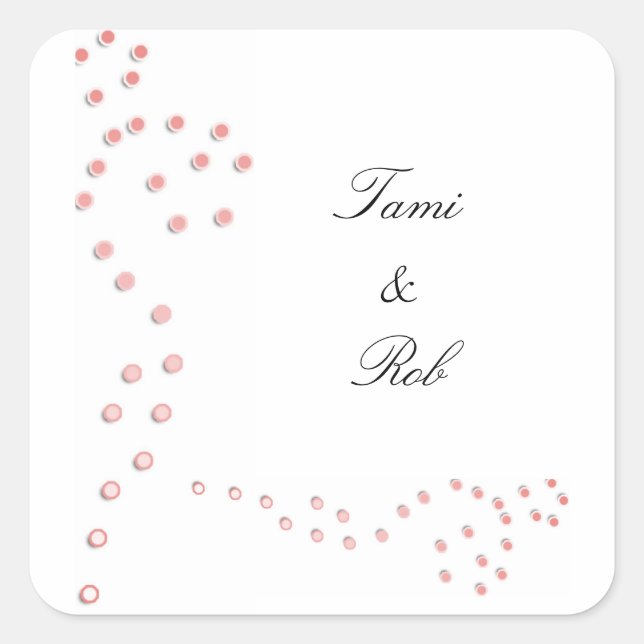 Peach Designer Envelope Seal Stickers Template (Front)