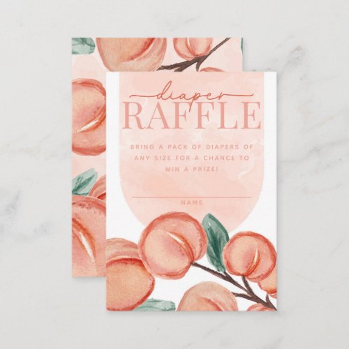 Peach Diaper and Wipes Raffle Card Insert