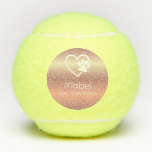 Peach Dog Name Tennis Ball 'toss, fetch, repeat'