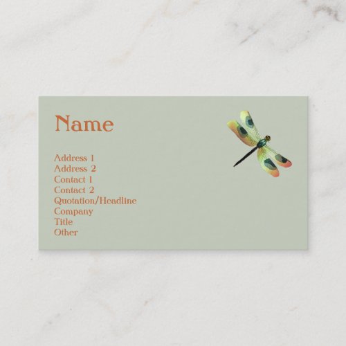 Peach Dragonfly Profile Card Business Card