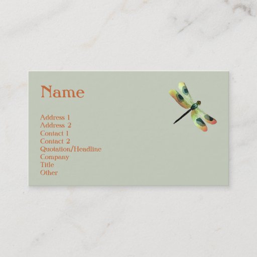 Customizable Peach Dragonfly Profile Card Business Card