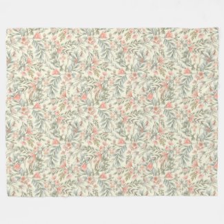 Peach Dream Flowers with Blue Sage Leaves