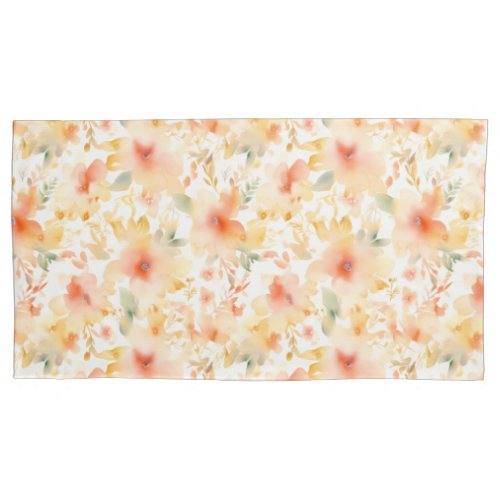 Peach Dreams Abstract Floral King Pillow Case