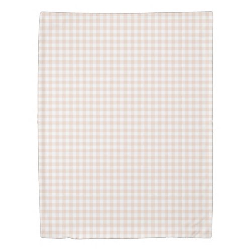 Peach Dust Gingham Check Pattern Duvet Cover