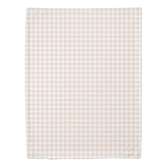 Peach Dust Gingham Check Pattern Duvet Cover (Front)