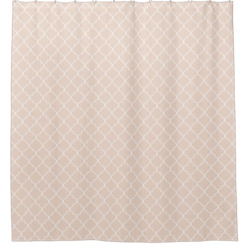 Peach Dust Moroccan Quatrefoil Pattern Shower Curtain