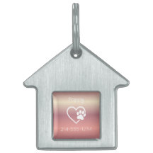 Peach Eat Play Love Custom Dog Name ID Tag
