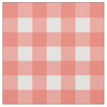 Peach Echo &amp; White Gingham Check Fabric