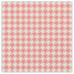 Peach Echo &amp; White Houndstooth Fabric