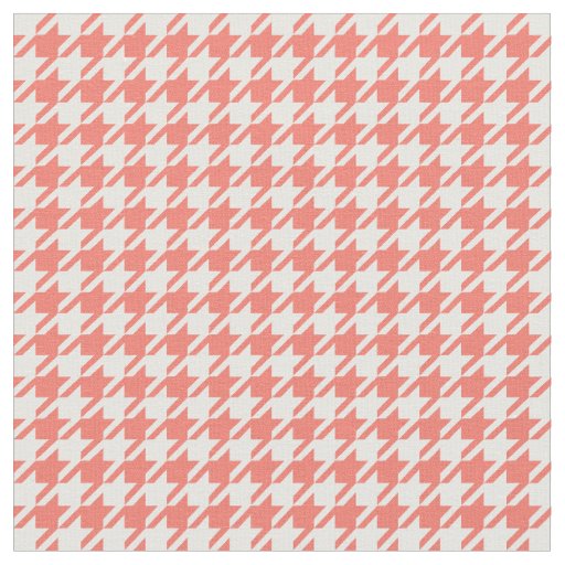 Peach Echo & White Houndstooth Fabric