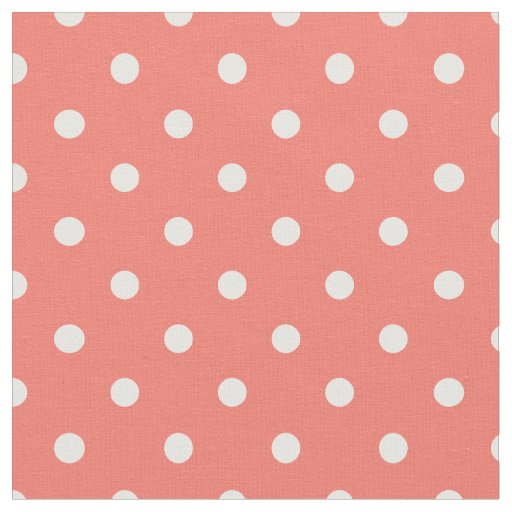 Peach Echo & White Polka Dot Fabric