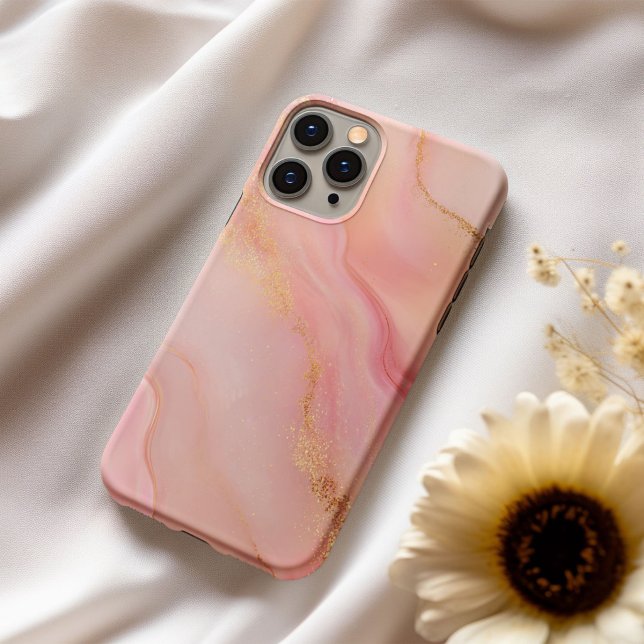 Peach Éclat – Blush Peach & Gold Marble Phone Case (Creator Uploaded)