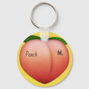 Peach emoji keychain