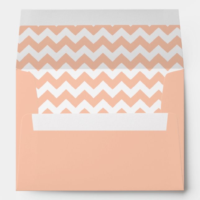 Peach Envelope, Peach Chevron Liner Envelope (Back (Bottom))