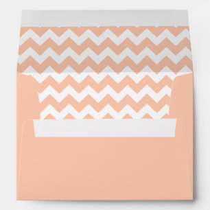 Peach Envelope, Peach Chevron Liner Envelope