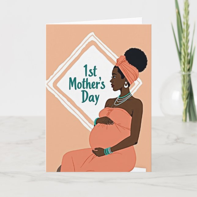 Peach Expectant Motherhood Card (Front)