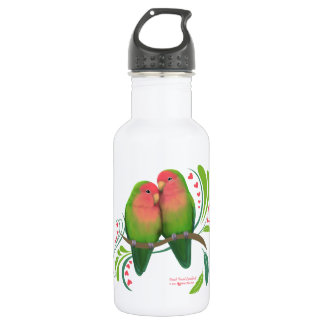 Peach Faced Love Birds Water Bottle
