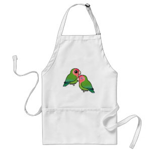 Peach-faced Lovebird Adorable Pair Adult Apron
