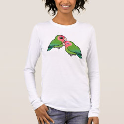 Peach-faced Lovebird Adorable Pair Women's Basic Long Sleeve T-Shirt
