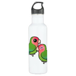 Peach-faced Lovebird Adorable Pair Water Bottle (24 oz)