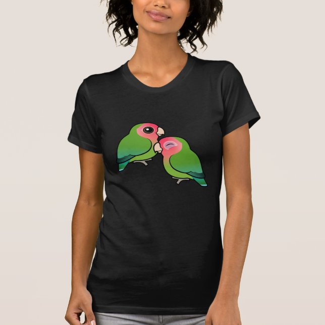 Peach-faced Lovebird Adorable Pair T-Shirt (Front)