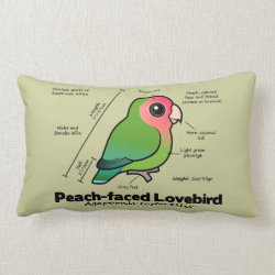 Peach-faced Lovebird Statistics Throw Pillow Lumbar 13